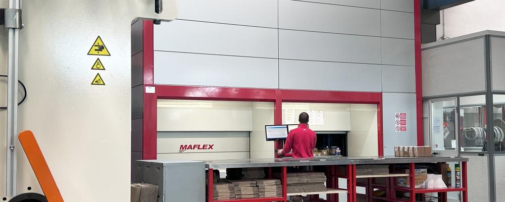 MAFLEX automated vertical storage system for spare parts — available within 24/48 hours. Photo: Maflex