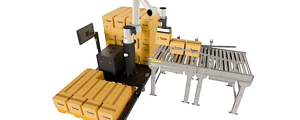 Tutor Intelligence presents its new cobot palletizer for co-packers – no prior experience or upfront capital required. Photo: Tutor Intelligence