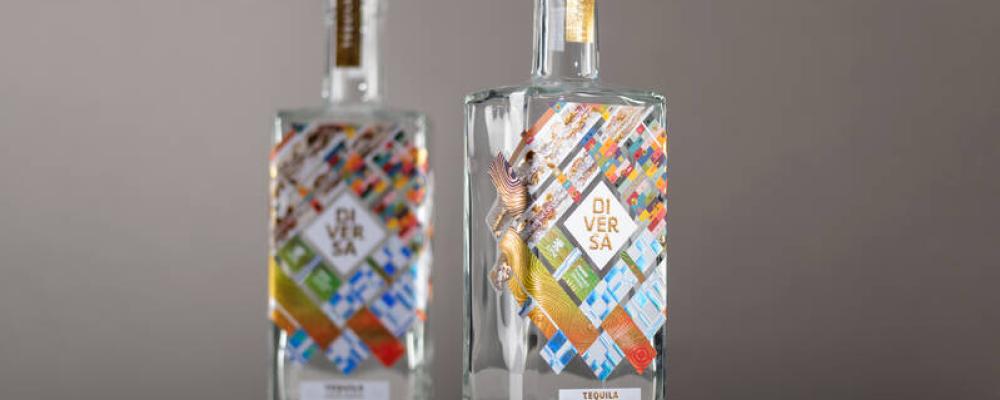 The folder showcases five label materials, each paired with a printed sample that demonstrates how UPM's materials perform with complex designs and rich embellishments. Photo: UPM Adhesive Materials