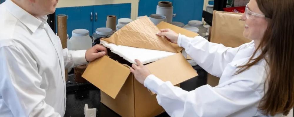 Henkel’s project with VTT aims to develop a lightweight, formable, and recyclable foam material based on wood fibres. Photo: Henkel.