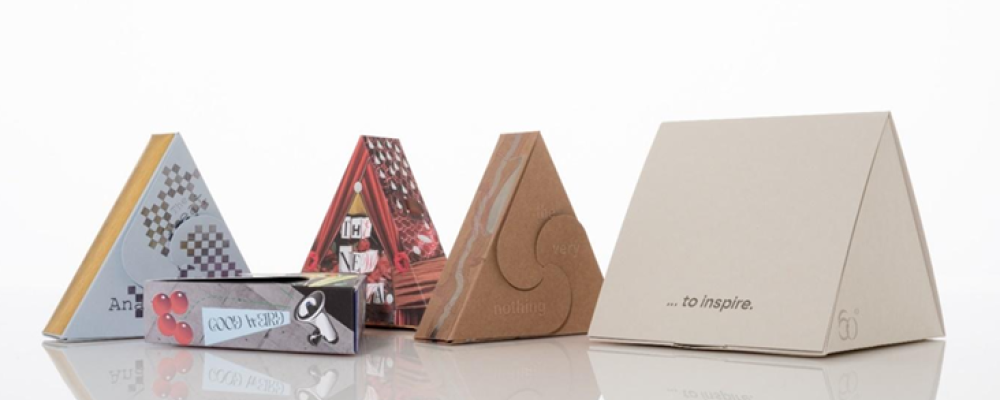To bring its “60° – creative boxes to inspire” packaging concept to life, Fürth-based LEONHARD 
KURZ brought its deserved reputation as an extraordinary surface finishing specialist to bear, all while 
using premium paper by Koehler Paper.  Image courtesy: Koehler Group