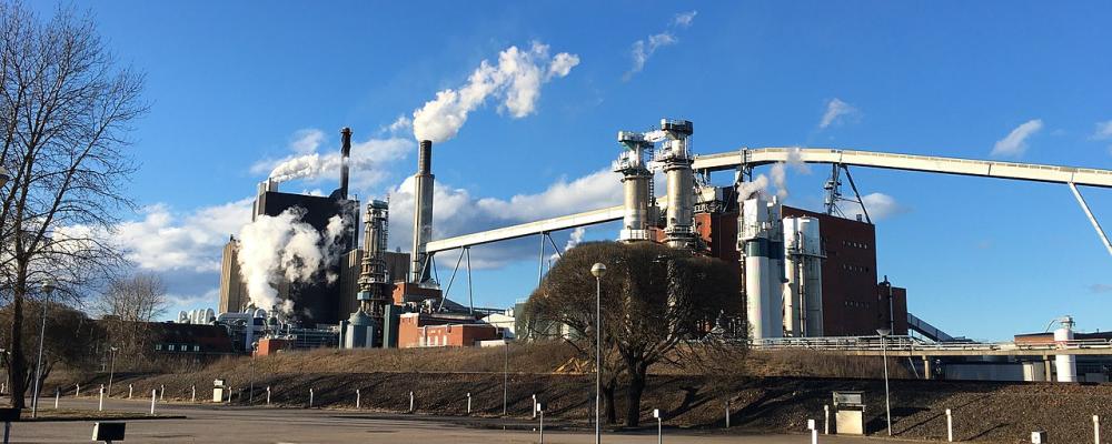 Stora Enso’s Skutskär Mill, produces around 545,000 tonnes of pulp annually with 420 employees. Specializing in fluff pulp for hygiene products as well as pulp for specialty papers and liquid packaging board, the mill operates entirely on biofuels and is progressing toward carbon-neutral production. Foto: Papper/Wikimedia Commons