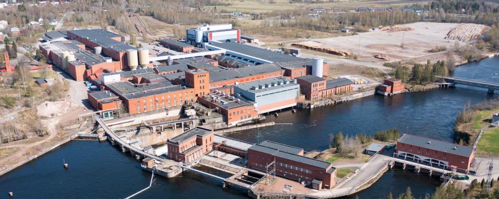 The former Voikkaa paper mill industrial site in Kouvola, Finland. Photo: UPM