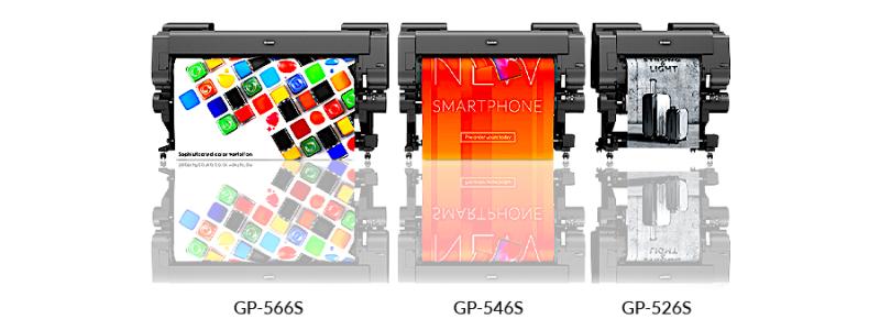 Canons three new imagePROGRAF GP Series (GP-526S/546S/566S) using new LUCIA PRO II1 pigment ink to deliver according to company good print quality for bright, eye-catching posters like product advertisements. With high-speed capability and improved scratch resistance, post-processing becomes easier to handle and time efficient. The printers' New exterior design and interior lighting enhance users’ daily print operations. Photo: Canon