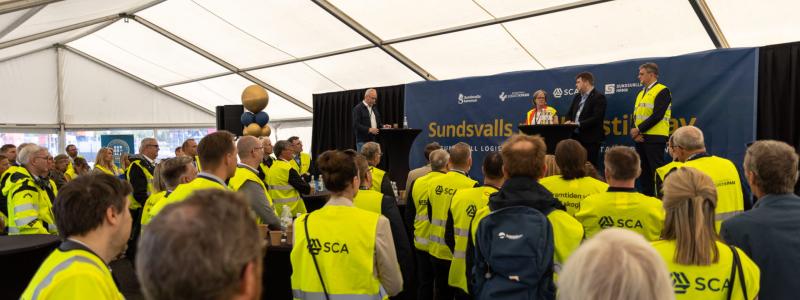 With the new Logistics park, more freight handling can also move from the centre of Sundsvall to the Logistics park of Tundal port.. Photo: Håkan Sjödin/SCA