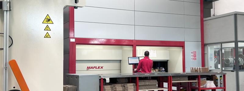 MAFLEX automated vertical storage system for spare parts — available within 24/48 hours. Photo: Maflex