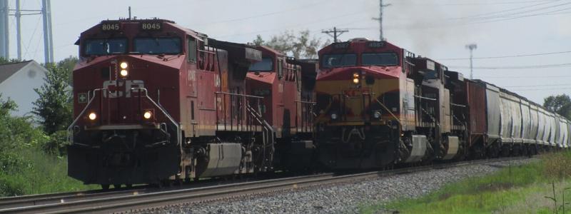 Canadian Pacific Kansas City (CPKC) and Canadian National (CN) have both announced their willingness to lock out employees represented by the Teamsters Canada Rail Conference (TCRC) if they cannot reach negotiated settlements. Photo: ConrailFan76/Wikimedia Commons