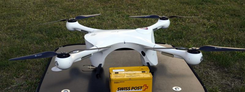 A Swiss Matternet drone used in trials for airborne parcel delivery. Photo: Matternet