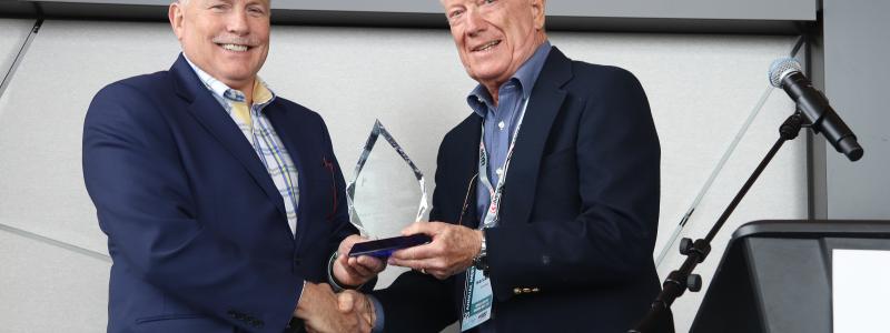 Christian Schiel, a former Voith employee, was posthumously inducted into the Paper Industry International Hall of Fame (PIIHOF) in recognition of his many innovative developments that contributed greatly to modern paper machine designs. The award was accepted by Michael MacGregor, a former colleague of Schiel and a co-sponsor of the award nomination. (From left to right: Dan Clarahan, Atlas Science Center Board of Director President and Paper Industry International Hall of Fame Selection Committee, and Michael MacGregor, former colleague of Schiel and a co-sponsor of the award nomination.) Photo: Voith