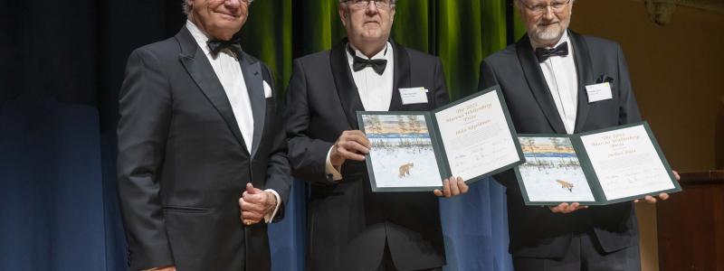 Professor Ilkka Kilpeläinen and Professor Herbert Sixta receives the 2022 Marcus Wallenberg Prize. Photo: MWP