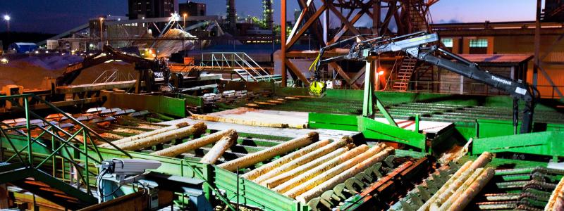 Sawmill adjacent to the Iggesund mill. Photo: Holmen
