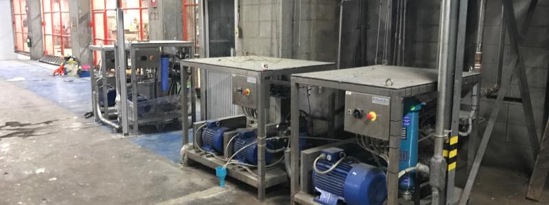 Multiple ProJet pump stations for Forming Fabric, Press Felt and Dryer Fabric Cleaner. Photo: ProJet