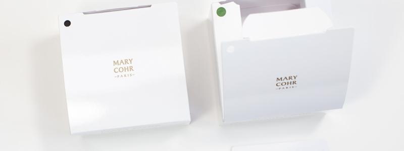 The secondary packaging for a cosmetic container from Mary Cohr, which won the award in the General Packaging/Virgin Fibre category, impressed the jury first and foremost with its tamper-proof seal. Photo: Sappi Europe