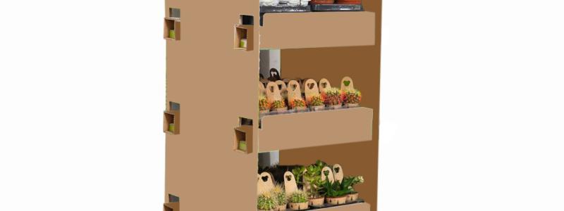 Koala Display: A pioneering corrugated packaging solution for potted flowers, the Koala Display is 100% recyclable and provides a visually appealing, practical alternative to traditional wooden stands.  Photo: Mondi
