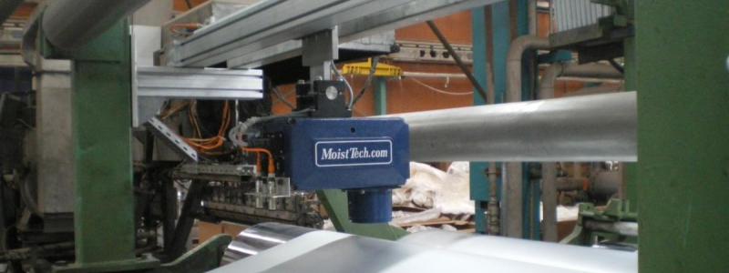 MoistTech's IR3000 sensors can provide accurate readings even at high moisture levels of 90%-96% at the wet end of production. Photo: MoistTech Corp