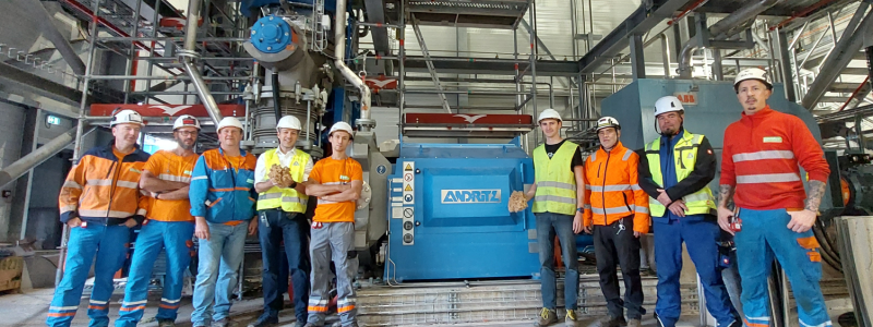 Successful production of first fibers at the insulation board production facility in Golbey, France. Photo: Andritz

 