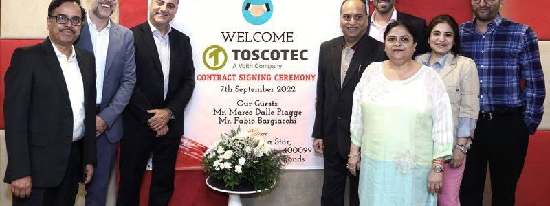 Gayatrishakti Tissue and Toscotec at contract signature in India. Photo: Toscotec