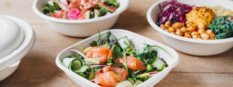 Sabert’s new HC range is home compostable and recyclable, and is made from renewable plant-based resources with no intentionally added PFAS. Photo: Sabert