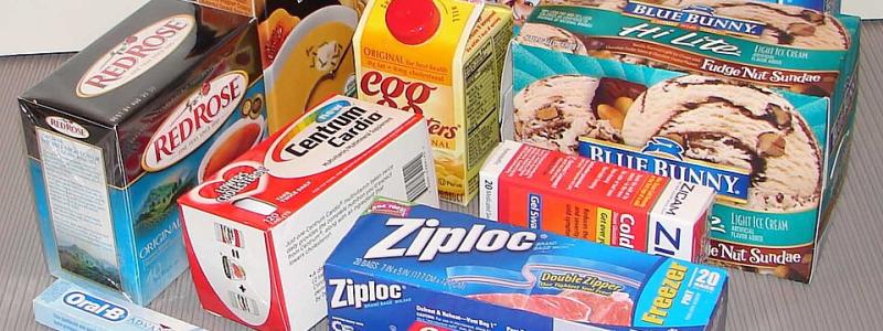 Variety of cartons. AI can improve logistics and packing by reducing human error and optimising space in each package. Photo: Wikimedia Commons, credit: R L Sheehan.