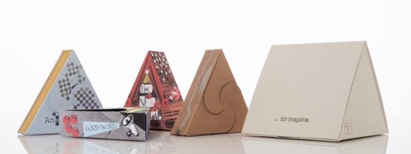 To bring its “60° – creative boxes to inspire” packaging concept to life, Fürth-based LEONHARD 
KURZ brought its deserved reputation as an extraordinary surface finishing specialist to bear, all while 
using premium paper by Koehler Paper.  Image courtesy: Koehler Group