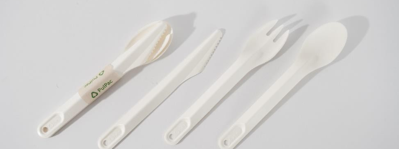 MatrixPack will be the first producer to introduce Dry Molded Fiber Cutlery to the market, with a fully industrialized cutlery set expected to be available by early 2025. Photo: PulPac