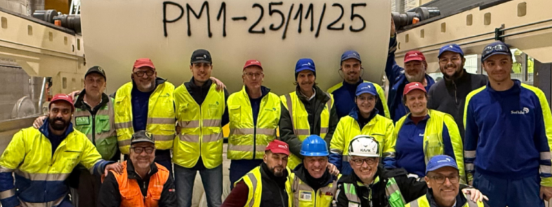 This comprehensive rebuild features a range of new sections across the tissue machine. Key technological installations in the dry sections include a new TT SYD Steel Yankee Dryer paired with the innovative TT NextPress shoe press. This combination optimizes dewatering to increase post press dryness and preserve paper bulk, not only enhancing final product quality but also reducing energy consumption.  Photo: Toscotec