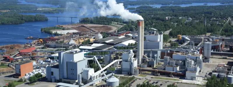 UPM’s Kaukas mill in Finland. The company’s results are supported by energy, while its forest business remains under pressure. Photo: UPM