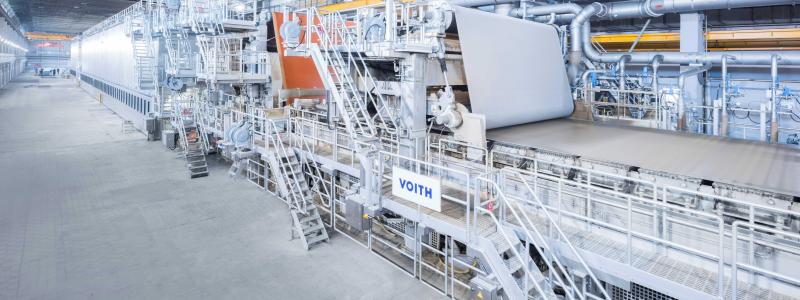 Rebuild will double production capacity of PM 2 for lightweight containerboard grades, while increasing sustainability and efficiency. Photo: Voith