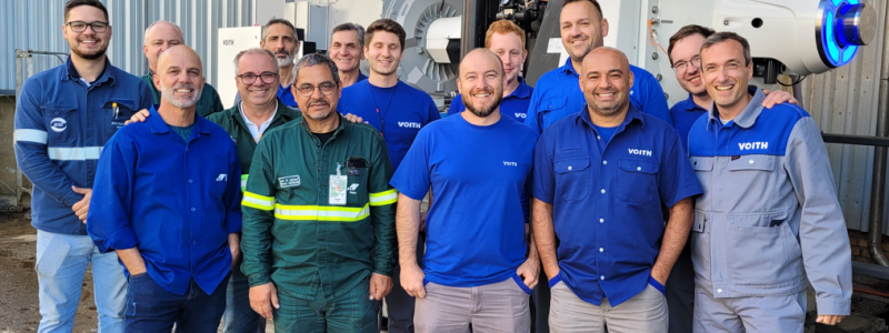 Commissioning of the Voith InfibraFiner at Klabin in Brazil. Photo: Voith