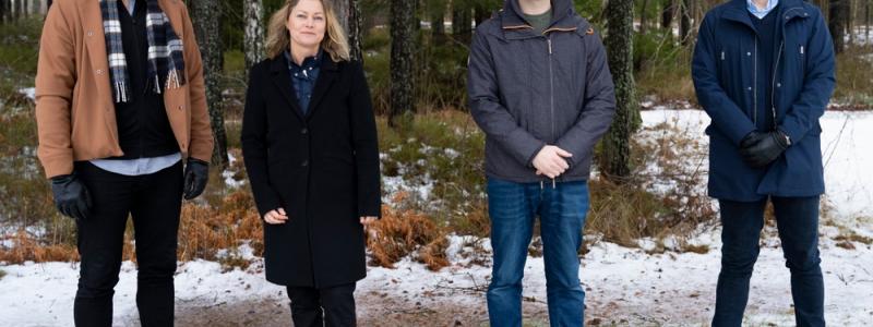 From left: David Bohn Stoltz, business developer at Karlstads Energi, Pia Lundin, product manager at Nordic Paper, Jerry Andersson, site manager at Norbag, and Peter Edberg, Project Manager at Paper Province.  