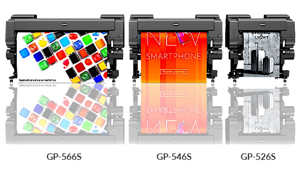Canons three new imagePROGRAF GP Series (GP-526S/546S/566S) using new LUCIA PRO II1 pigment ink to deliver according to company good print quality for bright, eye-catching posters like product advertisements. With high-speed capability and improved scratch resistance, post-processing becomes easier to handle and time efficient. The printers' New exterior design and interior lighting enhance users’ daily print operations. Photo: Canon