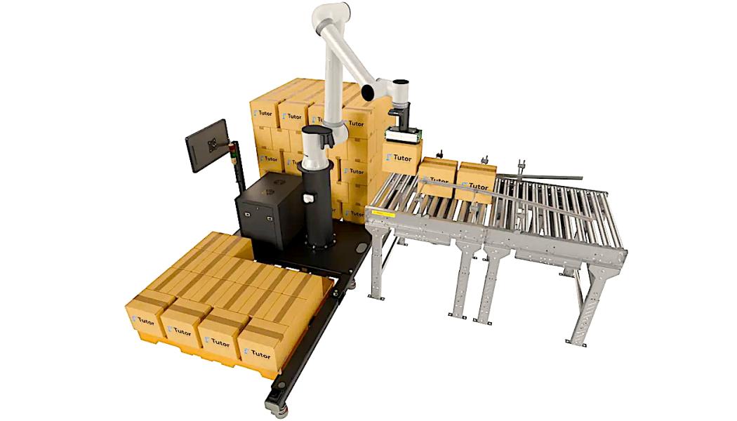 Tutor Intelligence presents its new cobot palletizer for co-packers – no prior experience or upfront capital required. Photo: Tutor Intelligence