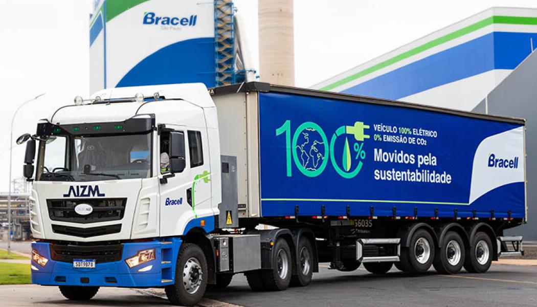 It is estimated that the company will avoid the emission of 132,000 kg of CO2eq per year from a single truck. Photo: Acervo Bracell