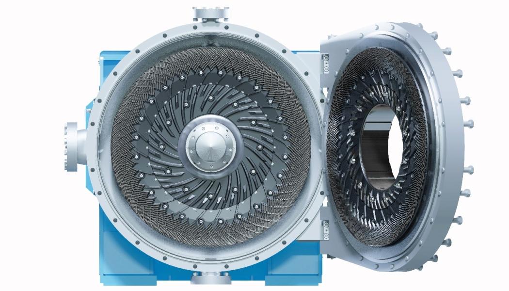 Well-proven ANDRITZ refiner designed to achieve highest fiber quality at reduced electrical energy consumption. Photo: Andritz