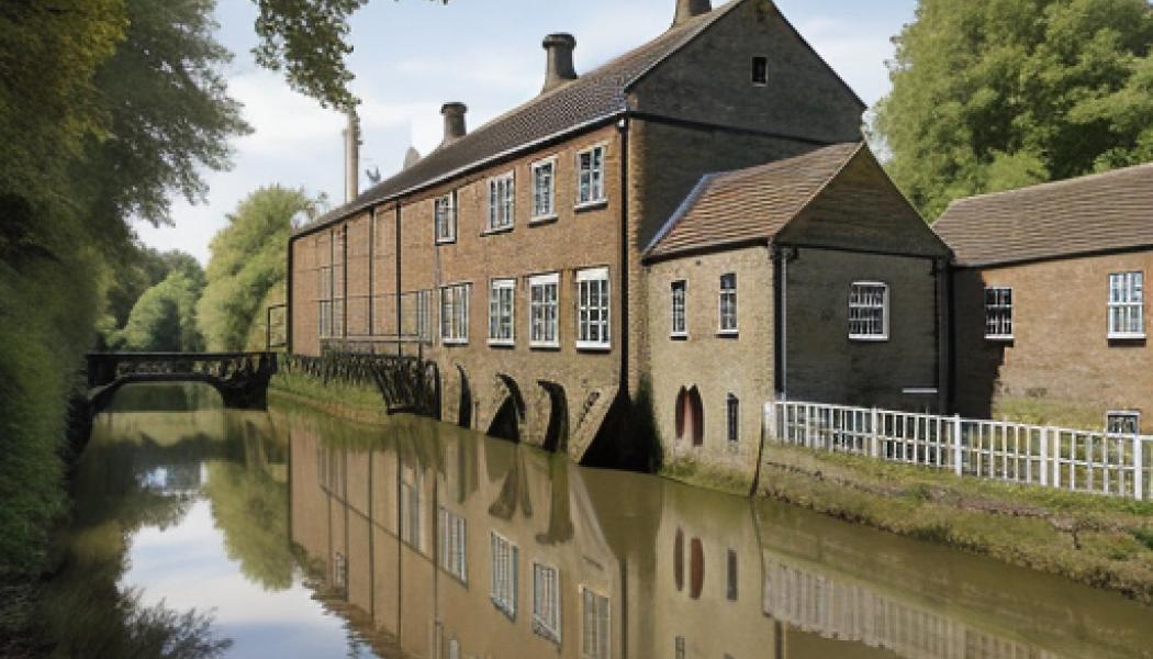 Artist's vision of the Frogmore Paper Mill in 1803. Archive image.