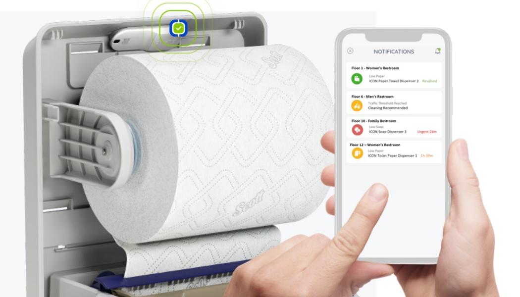 Onvation with SmartFit™ technology, offers commercial restroom facility managers an easy approach to enhance efficiency, reduce waste and improve the guest experience. Photo: PRNewsfoto/Kimberly-Clark Professional