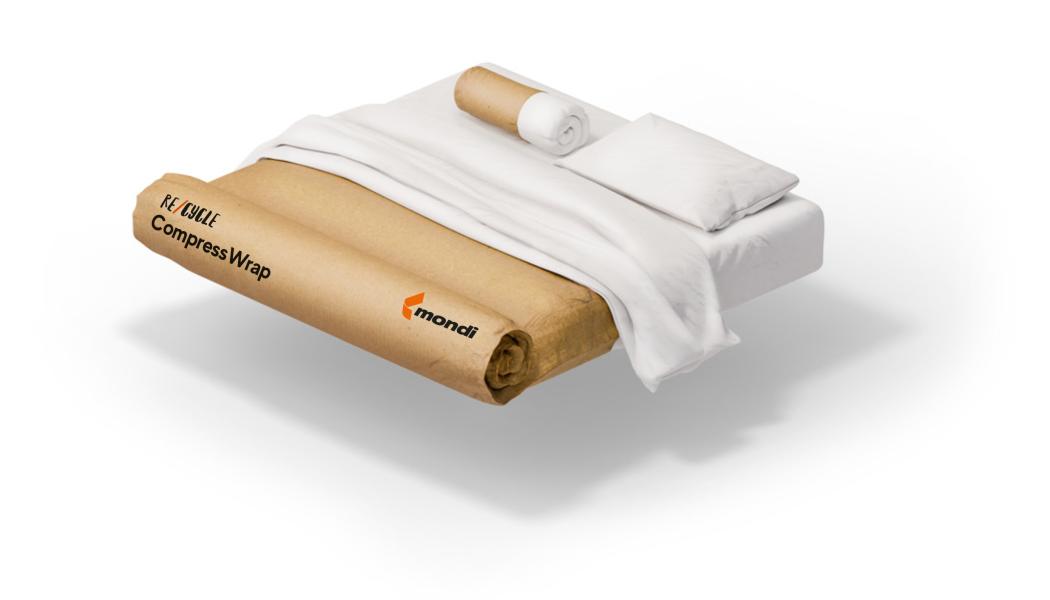 Mondi and Ekornes team up to replace plastic mattress packaging with Mondi's fibre-based re/cycle CompressWrap. Photo: Mondi