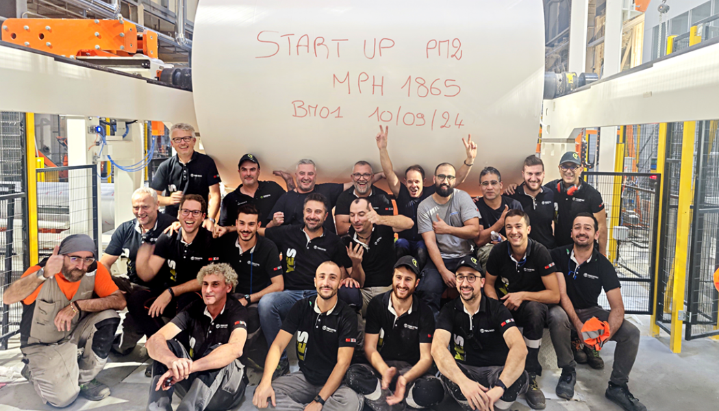 Toscotec’s and MPH1865’s teams at Annonay mill in France. Photo: Toscotec
