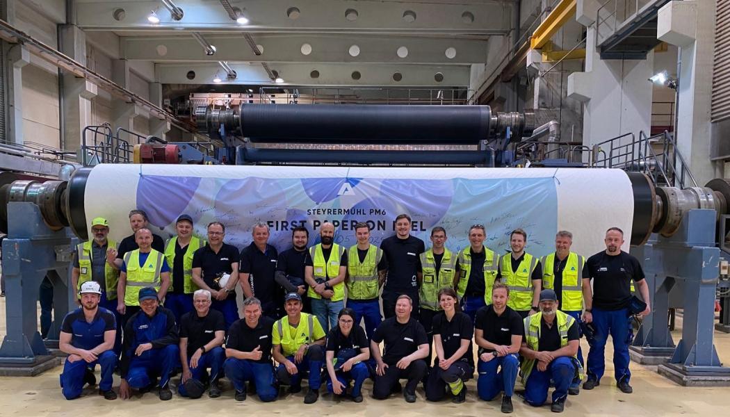 The rebuilt machine is running smoothly with a capacity of 150,000 tons of brown and white kraft paper per year and a paper witdth of 6,300 mm at the reel.  Photo: Andritz