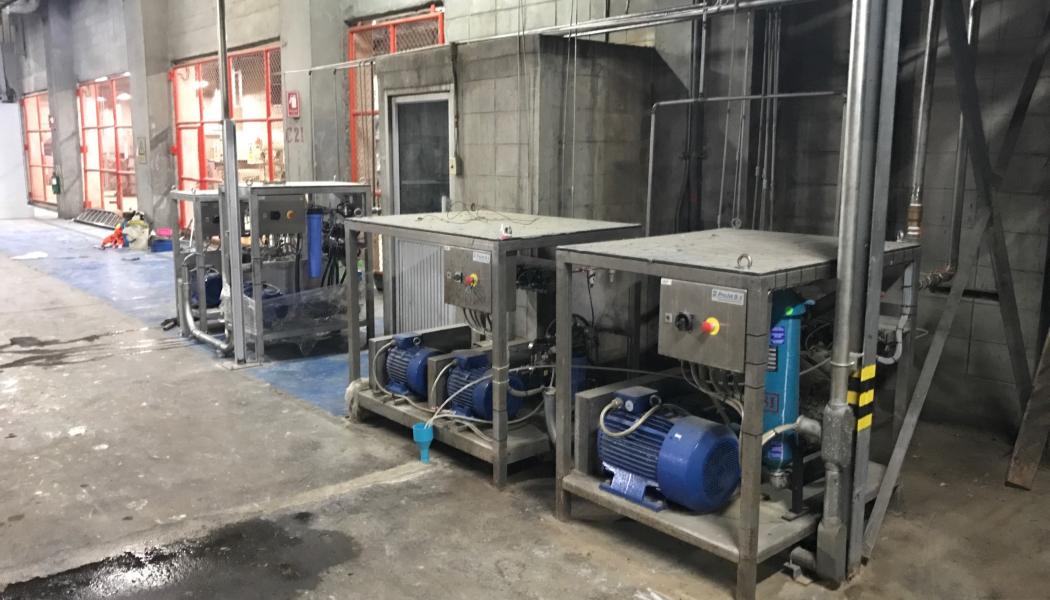 Multiple ProJet pump stations for the continuous and batch cleaning modes of Dryer Fabric Cleaners.