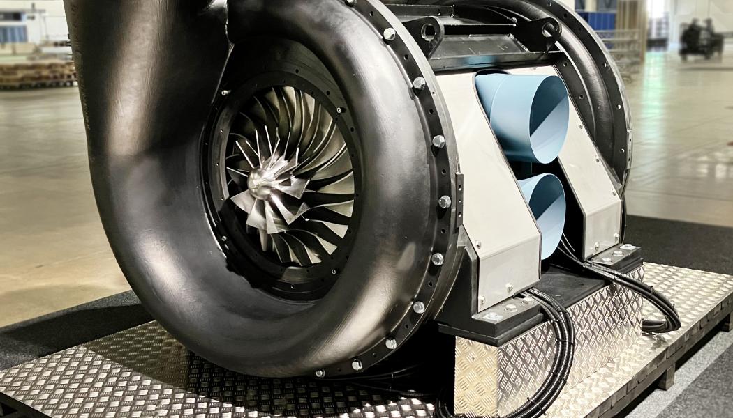 The new turbo blower model will be showcased at two industry events this spring. Photo: Runtech Systems