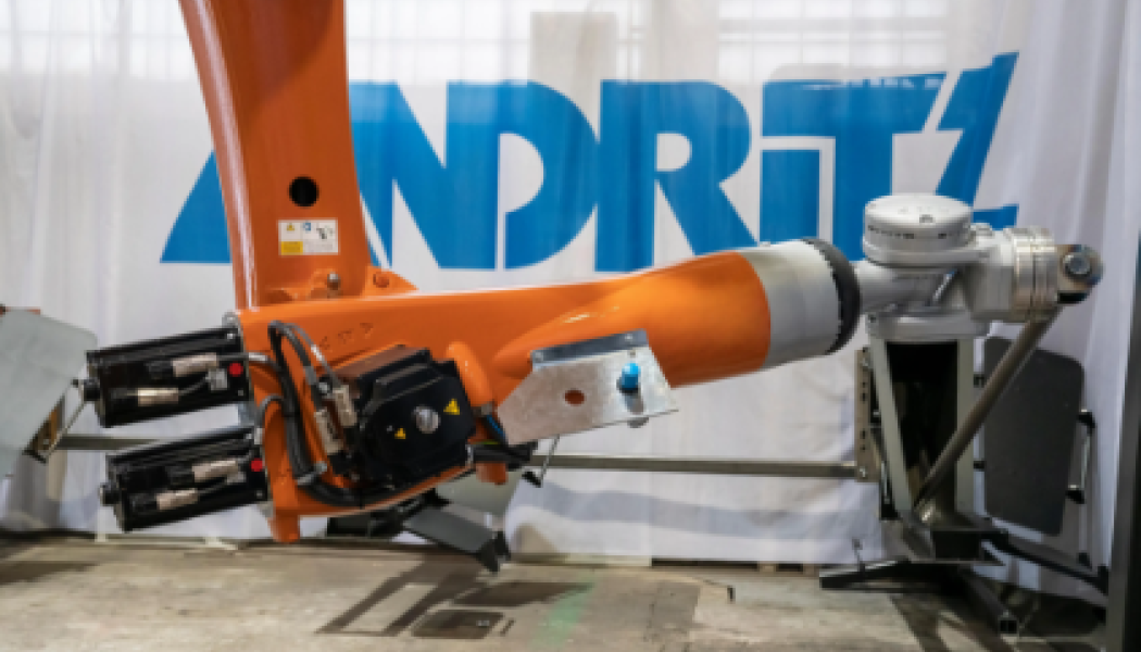 Smelt spout robot at workshop. Photo: Andritz
