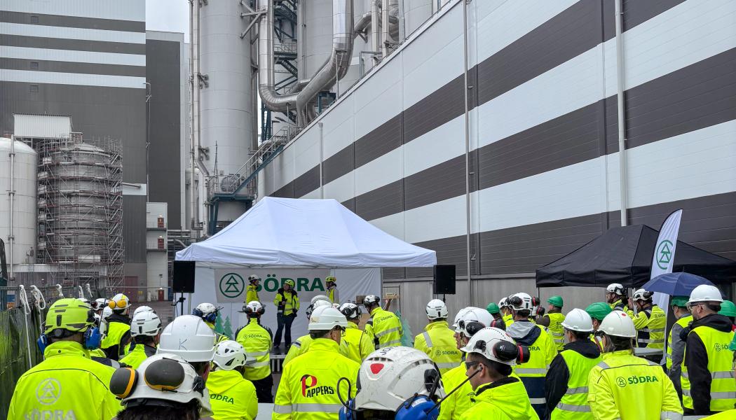 The plant is being constructed with support from the Swedish Energy Agency’s Industrial Leap (Sw. Industriklivet), a government programme that supports technology investments aimed at reducing the climate impact of industry.  Photo: Södra 