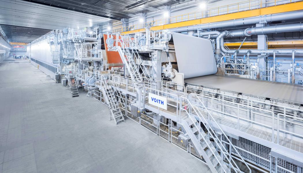 Rebuild will double production capacity of PM 2 for lightweight containerboard grades, while increasing sustainability and efficiency. Photo: Voith