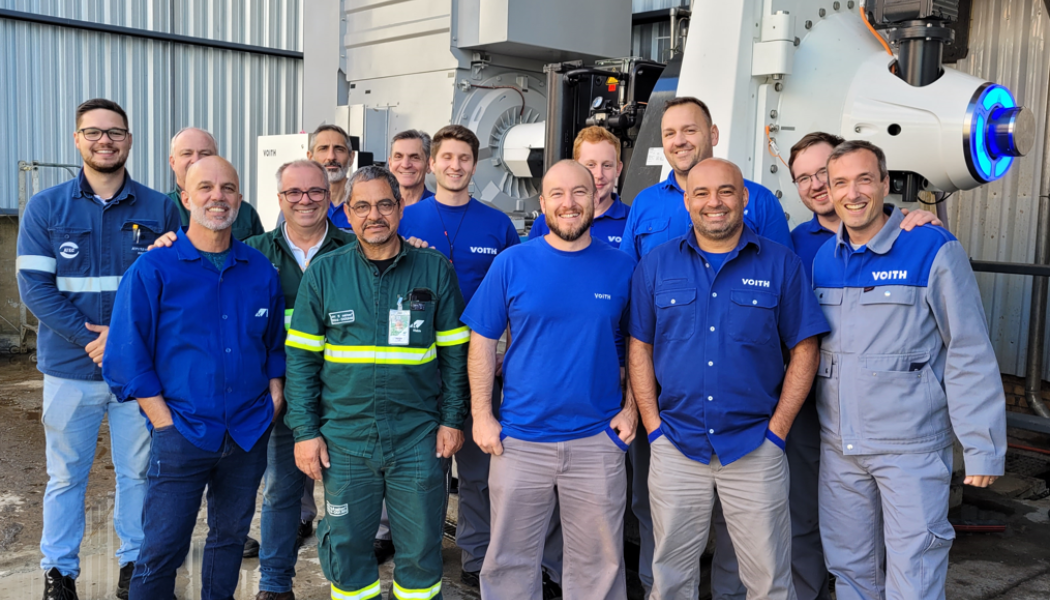 Commissioning of the Voith InfibraFiner at Klabin in Brazil. Photo: Voith
