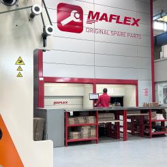 MAFLEX automated vertical storage system for spare parts — available within 24/48 hours. Photo: Maflex
