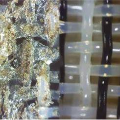 Forming Fabric, before and after cleaning with ProJet’s ProF CleanerTM. Photo: ProJet