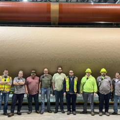 Employees celebrated by posing for photos. Photo: Domtar