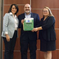 (Left to Right) Jan Martin, Domtar; Peter Adrian, Chairman - NRC Board of Directors; Teresa Bradley (President NRC - Board of Directors). Photo: CNW Group/Domtar