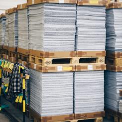 Bales of circulose sheets. Photo: Alexander Donka